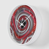 Abstraktes Rotes Schwarzes Gradient Spiral Fraktal Uhr (Winkel)