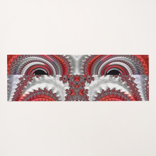 Abstraktes Rotes Schwarzes Gradient Spiral Fraktal Yogamatte (Rückseite (Horizontal))