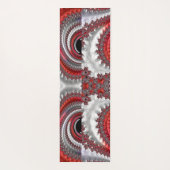Abstraktes Rotes Schwarzes Gradient Spiral Fraktal Yogamatte (Rückseite)