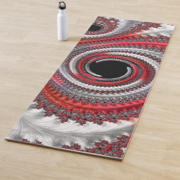 Abstraktes Rotes Schwarzes Gradient Spiral Fraktal Yogamatte