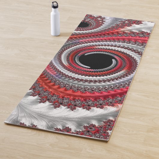 Abstraktes Rotes Schwarzes Gradient Spiral Fraktal Yogamatte (Beispiel)