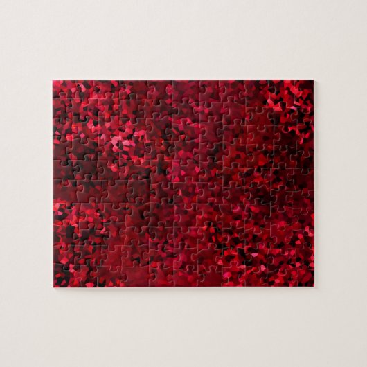 Abstraktes Rotes Schwarzes Hartglas Puzzle (Horizontal)