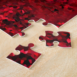 Abstraktes Rotes Schwarzes Hartglas Puzzle