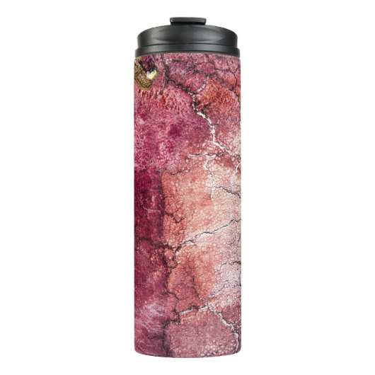 Abstraktes rotes und braunes Bild Thermosbecher (Vorderseite)