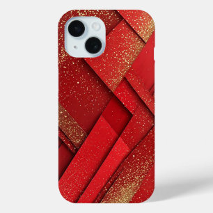 Abstraktes rotes und goldenes geometrisches Design Case-Mate iPhone Hülle