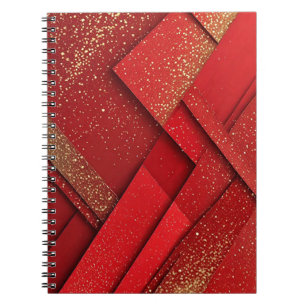 Abstraktes rotes und goldenes geometrisches Design Notizblock