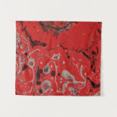 Abstraktes rotes und graues Bild Wandteppich (Vorderseite (Horizontal))
