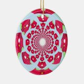 Abstraktes rotes und grünes Muster Keramik Ornament (Rechts)