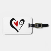 Abstraktes Rotes und Schwarzes Herz Modernes Roman Gepäckanhänger (Vorderseite horizontal)