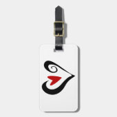 Abstraktes Rotes und Schwarzes Herz Modernes Roman Gepäckanhänger (Vorderseite vertikal)