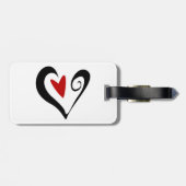 Abstraktes Rotes und Schwarzes Herz Modernes Roman Gepäckanhänger (Rückseite horizontal)