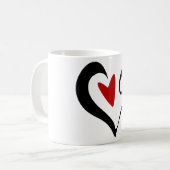 Abstraktes Rotes und Schwarzes Herz Modernes Roman Kaffeetasse (Vorderseite Links)