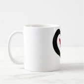 Abstraktes Rotes und Schwarzes Herz Modernes Roman Kaffeetasse (Links)