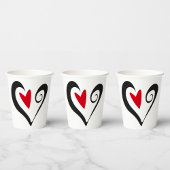 Abstraktes Rotes und Schwarzes Herz Modernes Roman Pappbecher