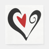Abstraktes Rotes und Schwarzes Herz Modernes Roman Serviette (Vorderseite)