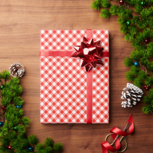 Abstraktes rotes und weißes Büffel-Verpackungspapi Geschenkpapier