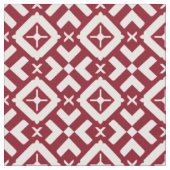 Abstraktes rotes und weißes geometrisches Muster Stoff (Nahaufnahme)