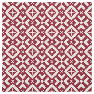 Abstraktes rotes und weißes geometrisches Muster Stoff