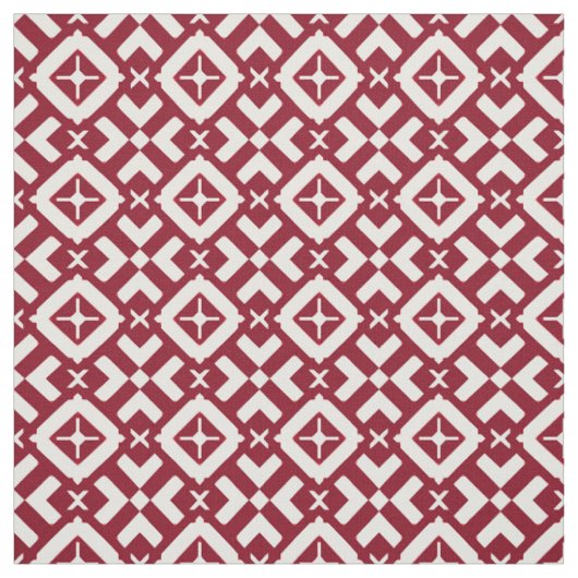Abstraktes rotes und weißes geometrisches Muster Stoff (Muster)