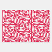 Abstraktes, rotes und weißes Illusionsdesign Geschenkpapier Set (Vorderseite 3)