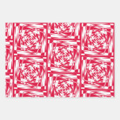 Abstraktes, rotes und weißes Illusionsdesign Geschenkpapier Set (Vorderseite 2)