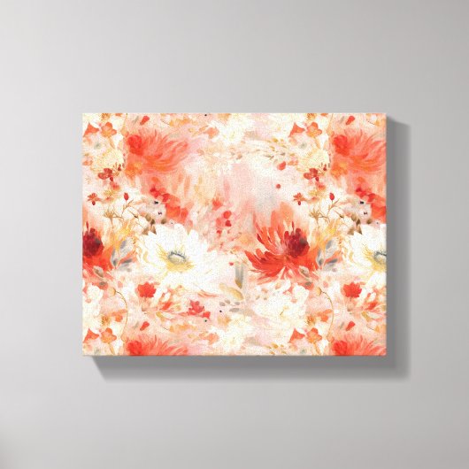 Abstraktes rotes, weißes Farbmuster Leinwanddruck (Vorderseite)