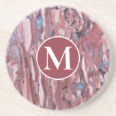 Abstraktes Rotmineralmuster mit anfänglichem Getränkeuntersetzer (Vorne)