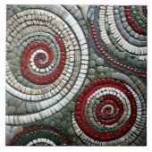 Abstraktes Rotweihnachtsmuster Fliese (Vorderseite)