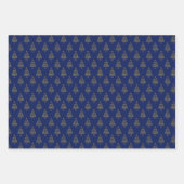 Abstraktes Royal Blue and Gold Muster Geschenkpapier Set (Vorderseite 3)