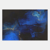 Abstraktes Royal Blue and Gold Muster Geschenkpapier Set (Vorderseite)