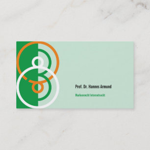 Abstraktes rundes Logo grün orange Geschäftskarte Visitenkarte