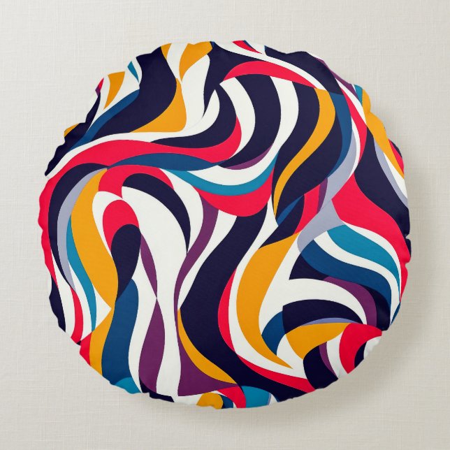 Abstraktes Rundkissen Rundes Kissen (Vorderseite)
