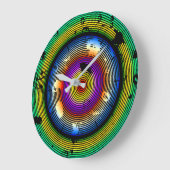 Abstraktes Rundmuster Große Wanduhr (Winkel)