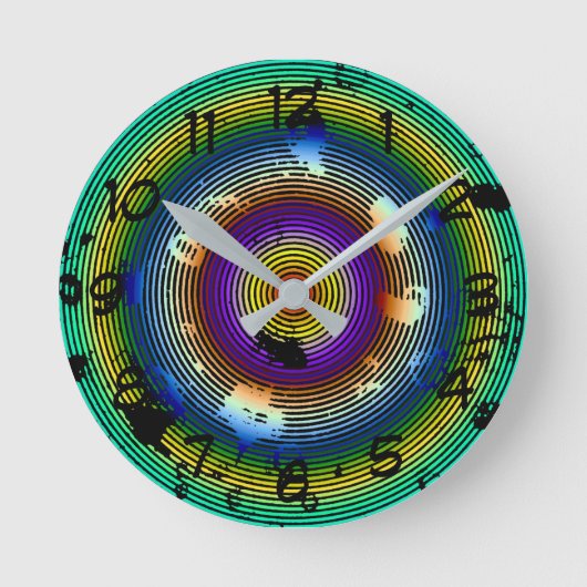 Abstraktes Rundmuster Runde Wanduhr (Vorderseite)