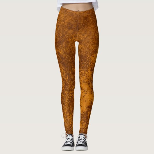 Abstraktes rustikales Goldpapier Leggings (Vorderseite)