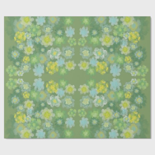 Abstraktes, salziges, florales Farbmuster Geschenkpapier (Flach)