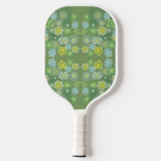Abstraktes, salziges, florales Farbmuster Pickleball Schläger (Rückseite)
