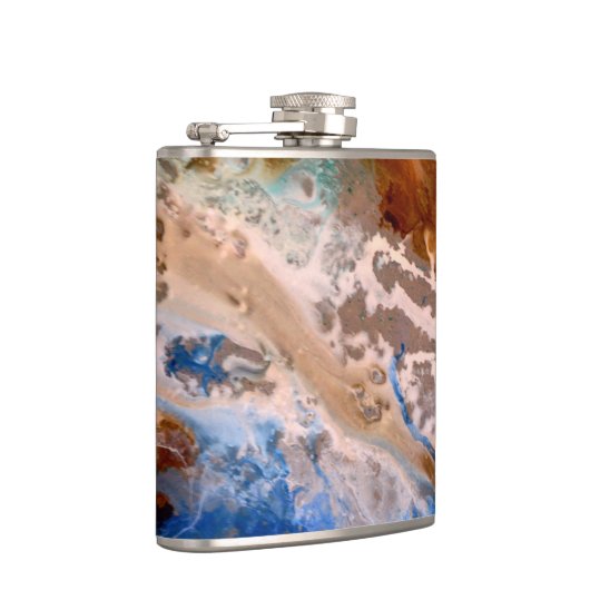 Abstraktes Sandstrandmuster mit Schaumwasser Flachmann (Rechts)