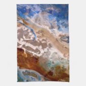 Abstraktes Sandstrandmuster mit Schaumwasser Geschirrtuch (Vertikal)