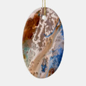 Abstraktes Sandstrandmuster mit Schaumwasser Keramikornament (Rechts)