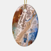 Abstraktes Sandstrandmuster mit Schaumwasser Keramikornament (Links)