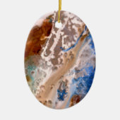 Abstraktes Sandstrandmuster mit Schaumwasser Keramikornament (Vorne)