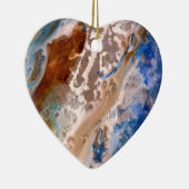 Abstraktes Sandstrandmuster mit Schaumwasser Keramikornament (Rechts)