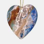 Abstraktes Sandstrandmuster mit Schaumwasser Keramikornament (Links)