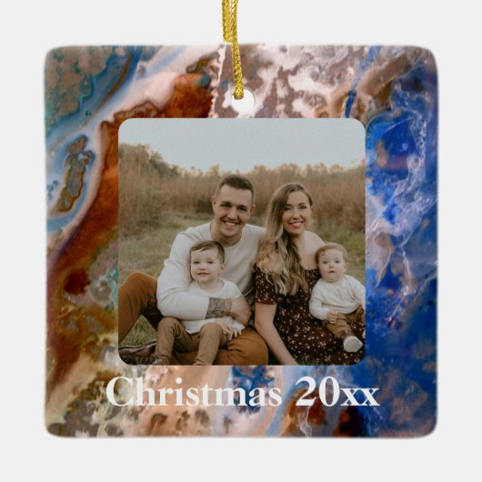 Abstraktes Sandstrandmuster mit Schaumwasser Keramikornament (Vorderseite)