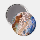 Abstraktes Sandstrandmuster mit Schaumwasser Magnet (Vorderseite/Rückseite)