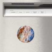 Abstraktes Sandstrandmuster mit Schaumwasser Magnet (In Situ (Geschirrspüler))