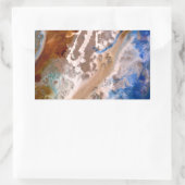 Abstraktes Sandstrandmuster mit Schaumwasser Rechteckiger Aufkleber (Tasche)