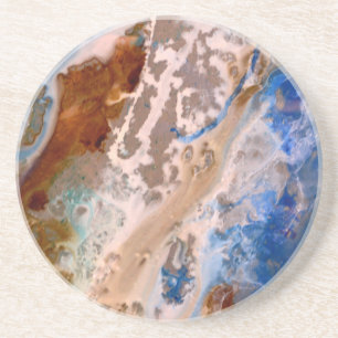 Abstraktes Sandstrandmuster mit Schaumwasser Sandstein Untersetzer