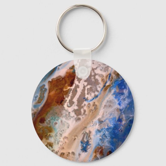 Abstraktes Sandstrandmuster mit Schaumwasser Schlüsselanhänger (Vorderseite)